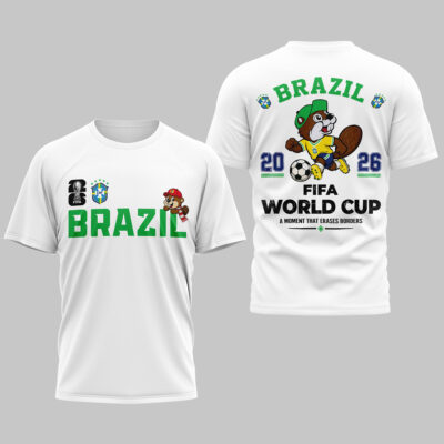 Alternative view of Brazil | Premium WC26 Golden Trophy 3D Shirt NTH1