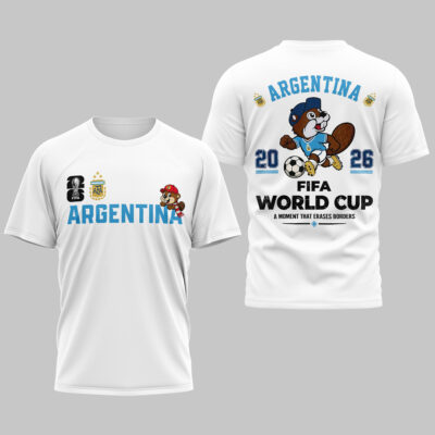 Alternative view of Argentina | Premium WC26 Golden Trophy 3D Shirt NTH1
