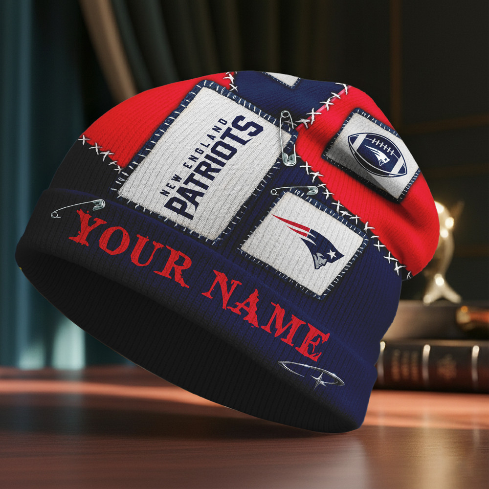 New England Patriots | Premium NFL Heritage Patch Beanie Hat NTH1 - Image 3