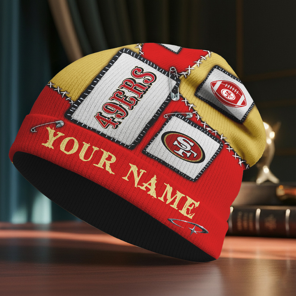 San Francisco 49ers | Premium NFL Heritage Patch Beanie Hat NTH1 - Image 3