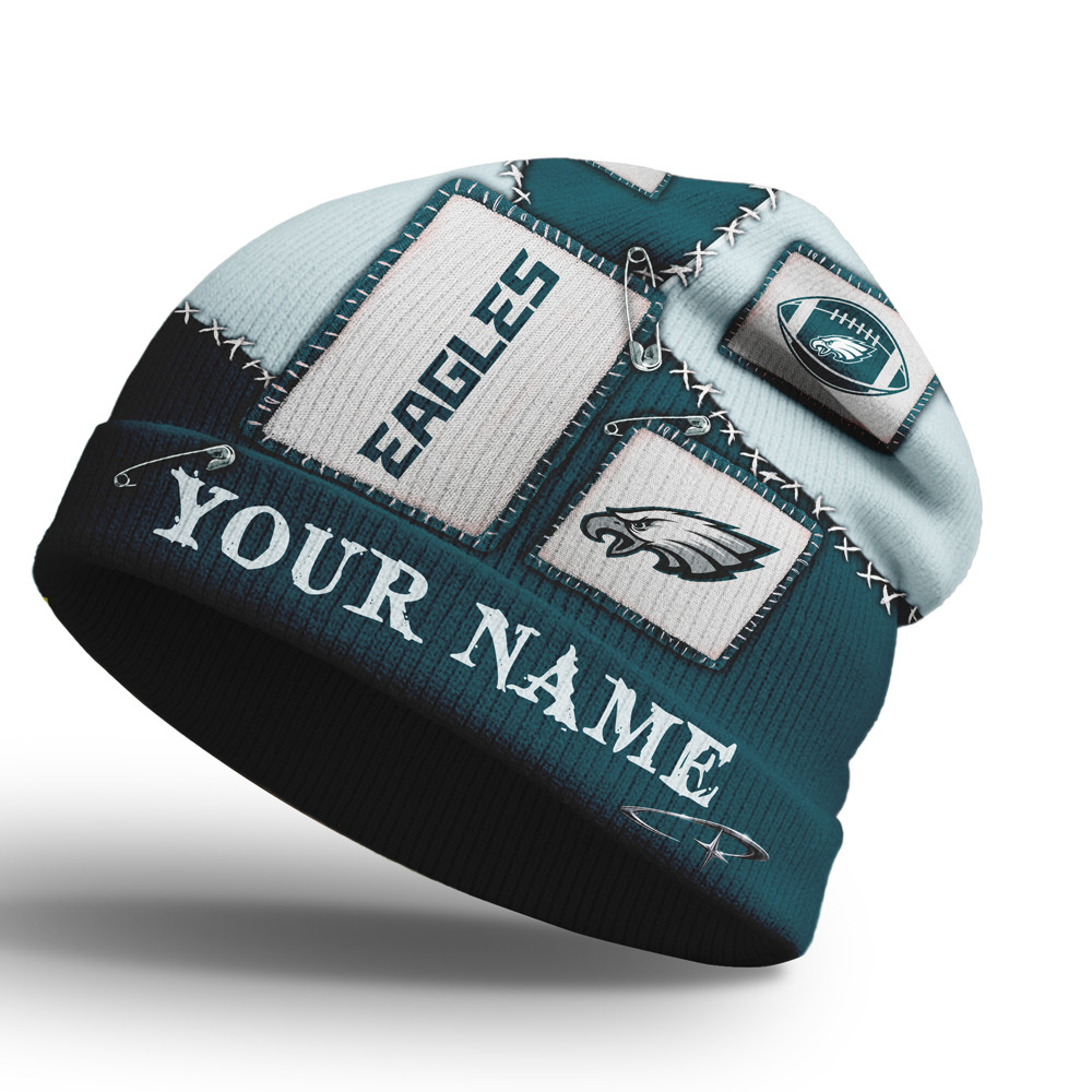 Philadelphia Eagles | Premium NFL Heritage Patch Beanie Hat NTH1 - Image 2