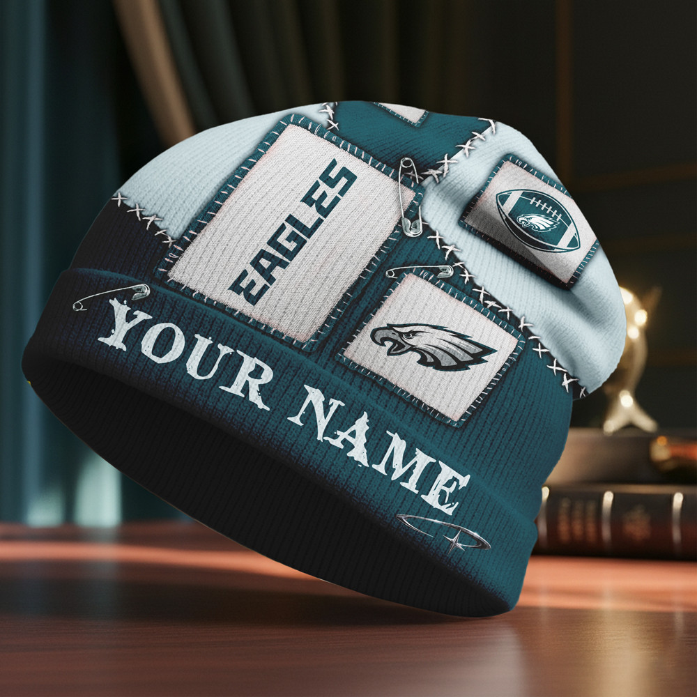 Philadelphia Eagles | Premium NFL Heritage Patch Beanie Hat NTH1 - Image 3
