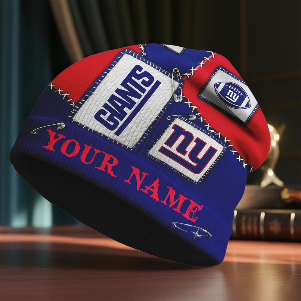 New York Giants | Premium NFL Heritage Patch Beanie Hat NTH1 - Image 3