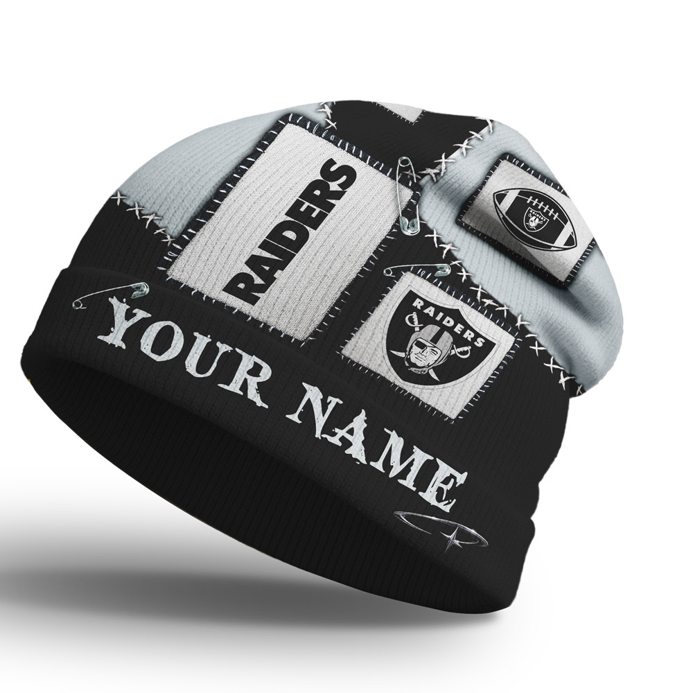 Las Vegas Raiders | Premium NFL Heritage Patch Beanie Hat NTH1 - Image 2