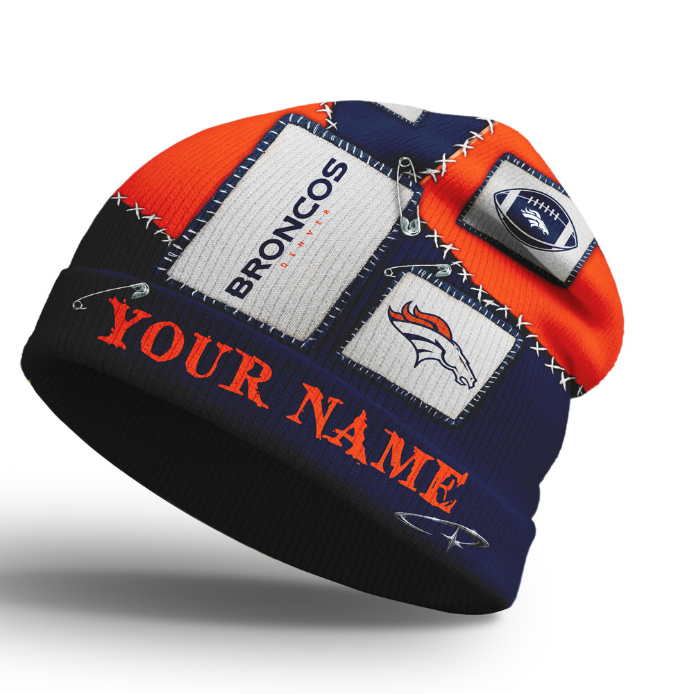 Denver Broncos | Premium NFL Heritage Patch Beanie Hat NTH1 - Image 2
