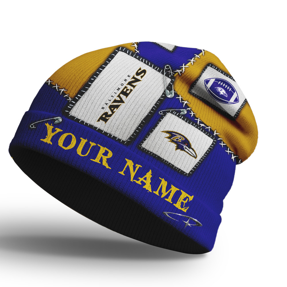 Baltimore Ravens | Premium NFL Heritage Patch Beanie Hat NTH1 - Image 2