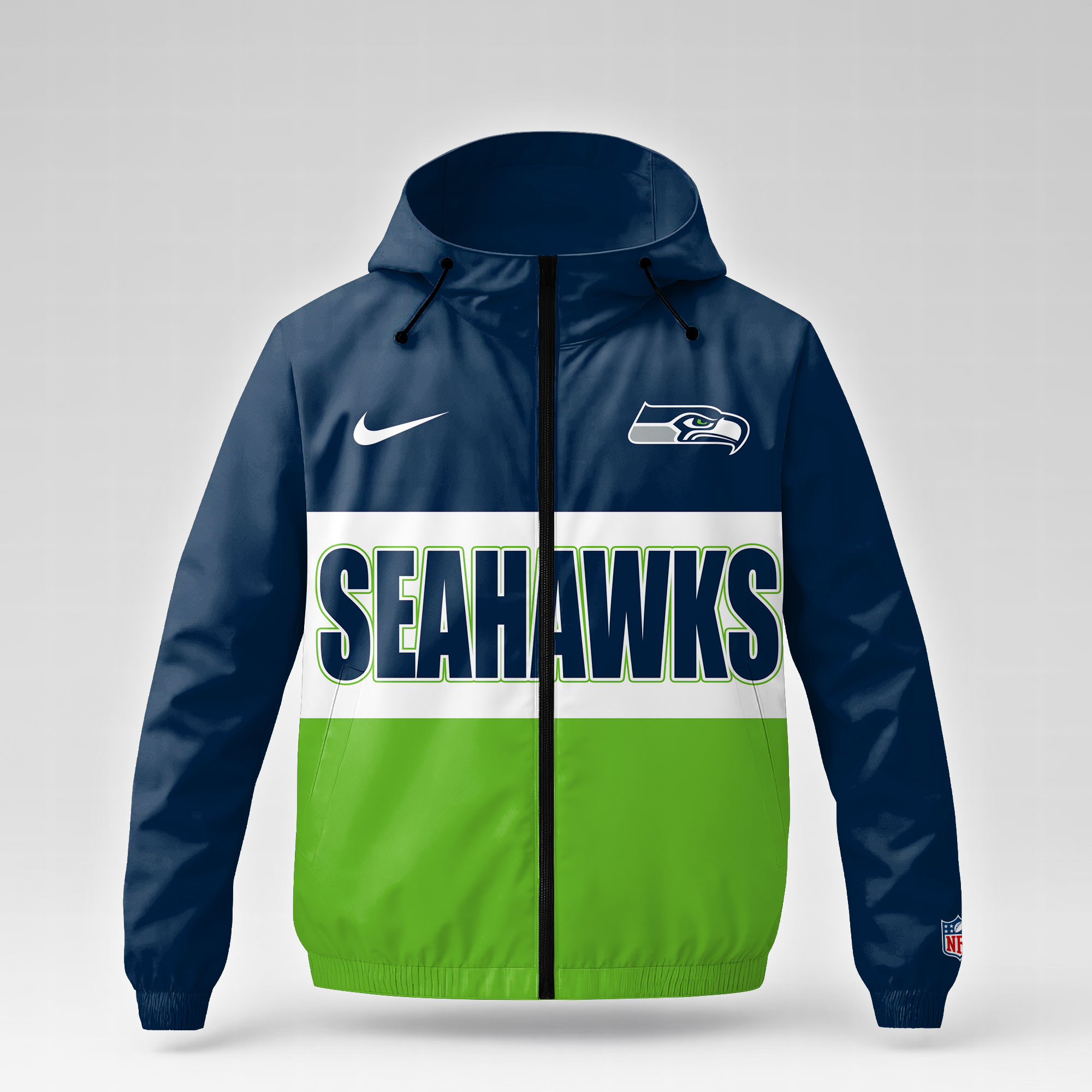 Seattle Seahawks | Premium NFL Strength Through Christ Windbreaker Jacket NTH1 - Image 2