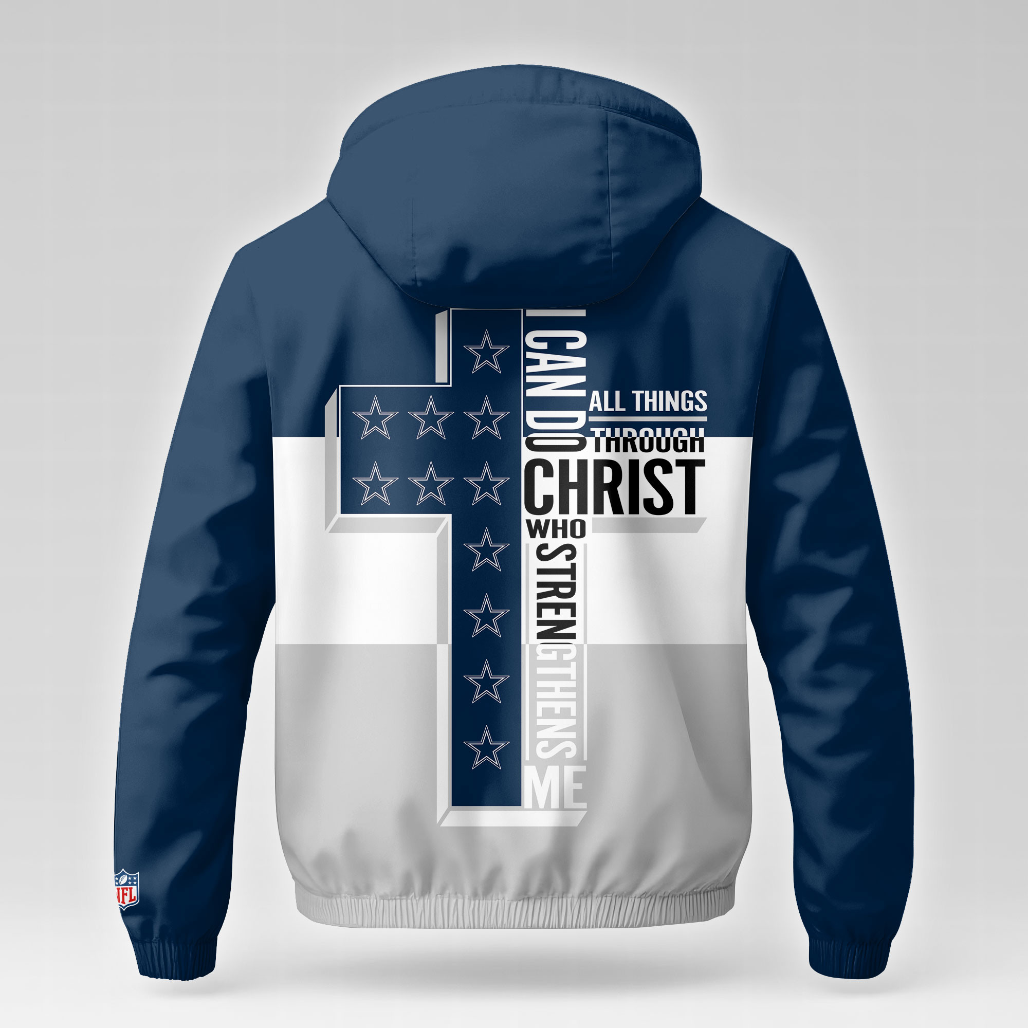 Dallas Cowboys | Premium NFL Strength Through Christ Windbreaker Jacket NTH1 - Image 3