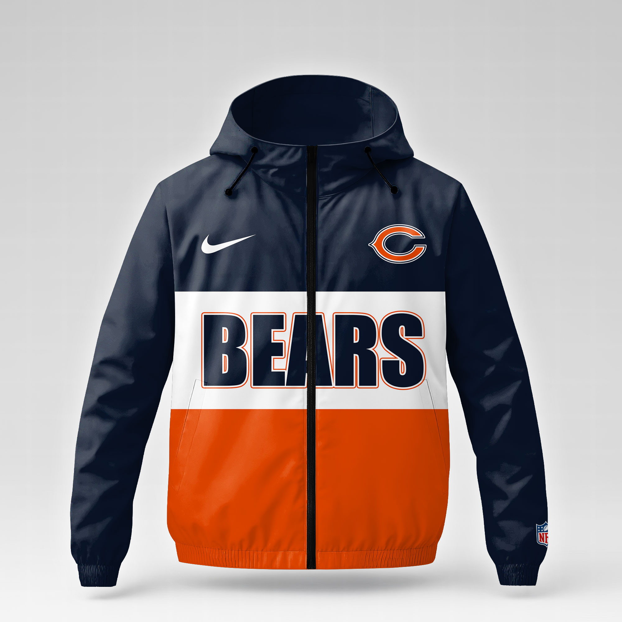 Chicago Bears | Premium NFL Strength Through Christ Windbreaker Jacket NTH1 - Image 2