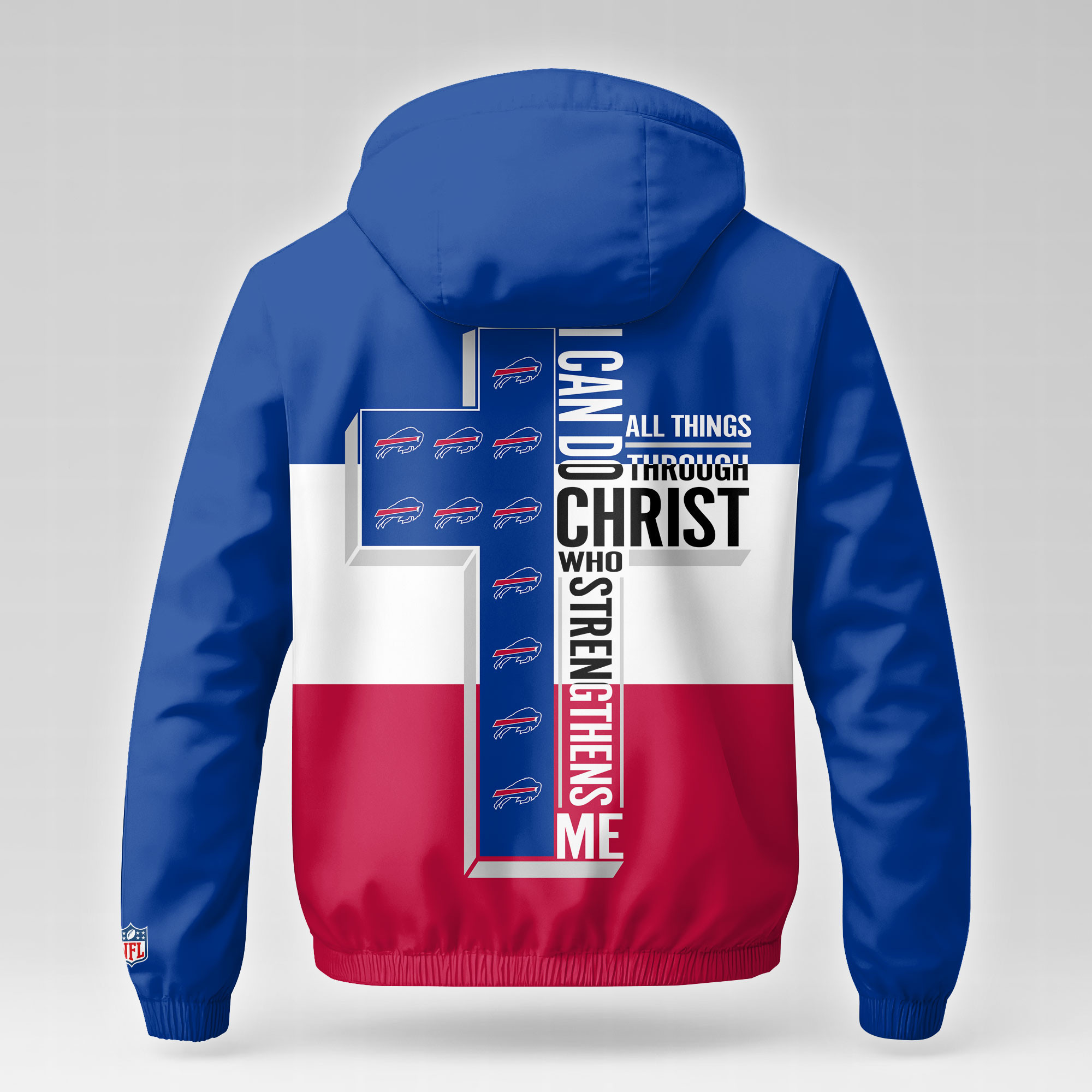 Buffalo Bills | Premium NFL Strength Through Christ Windbreaker Jacket NTH1 - Image 3