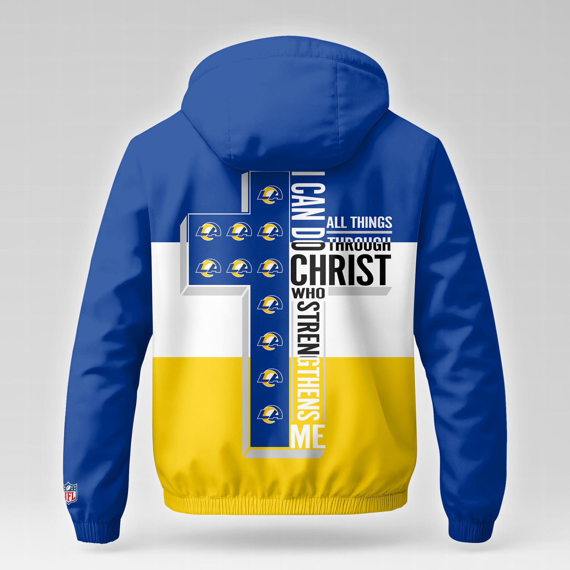Los Angeles Rams | Premium NFL Strength Through Christ Windbreaker Jacket NTH1 - Image 3