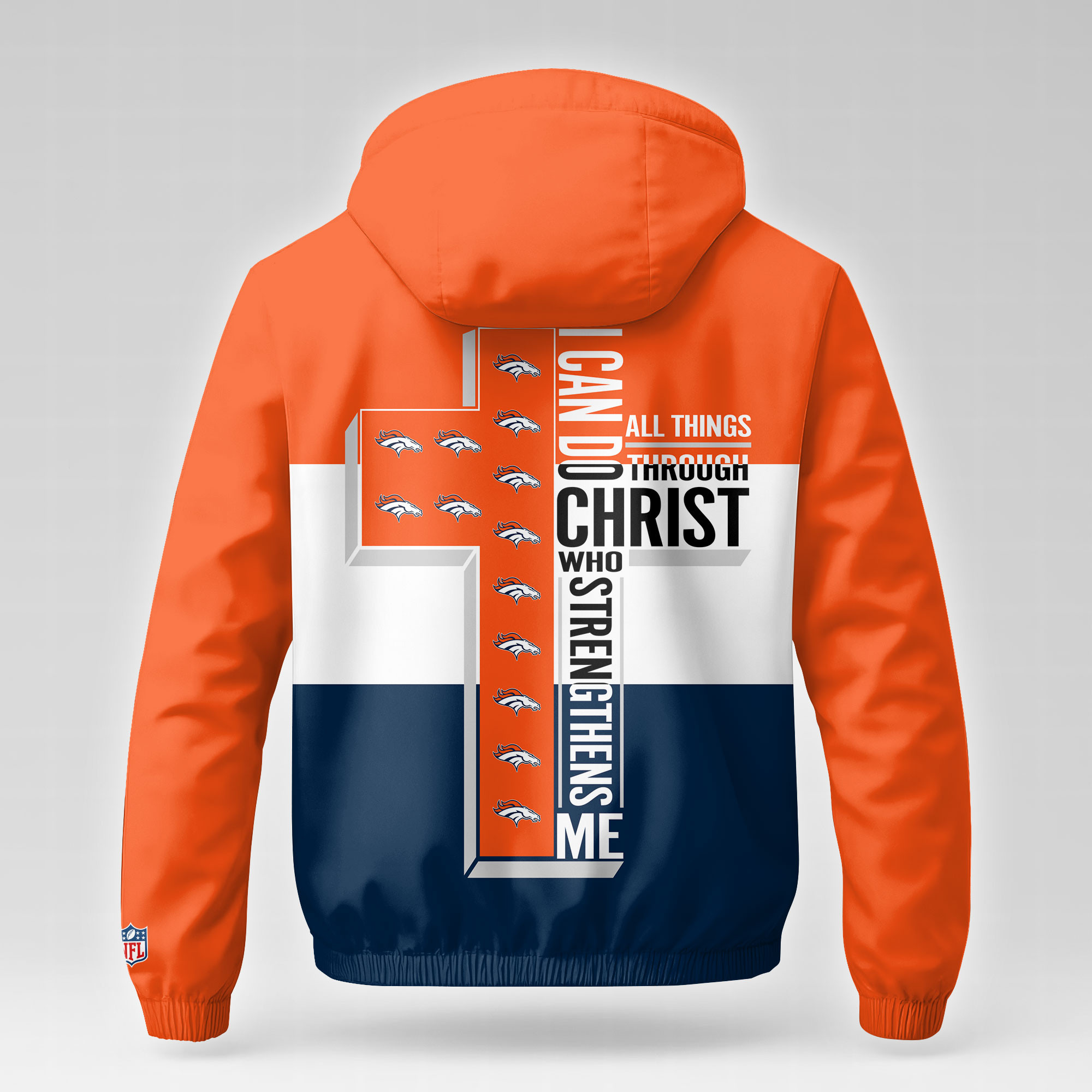 Denver Broncos | Premium NFL Strength Through Christ Windbreaker Jacket NTH1 - Image 3
