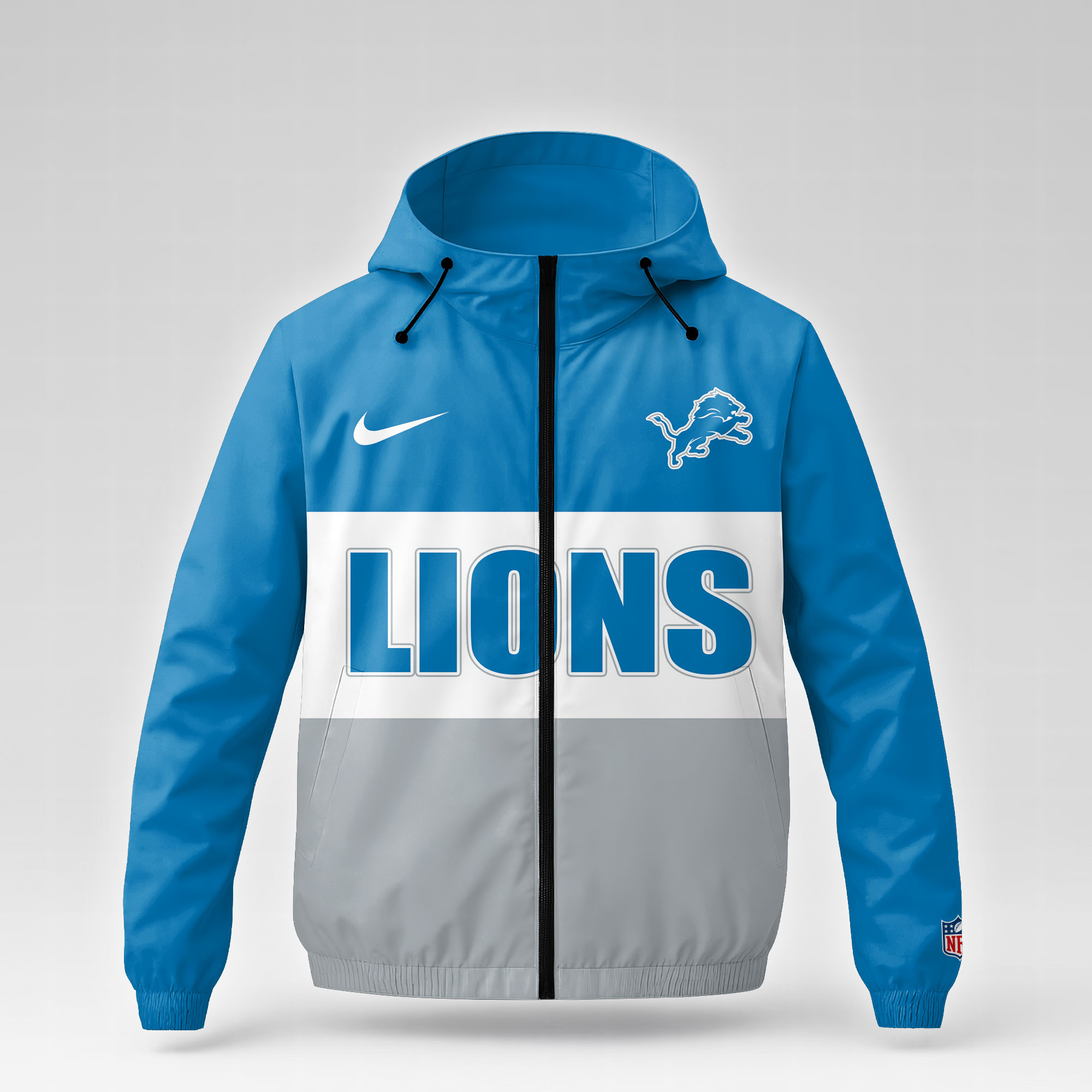 Detroit Lions | Premium NFL Strength Through Christ Windbreaker Jacket NTH1 - Image 2
