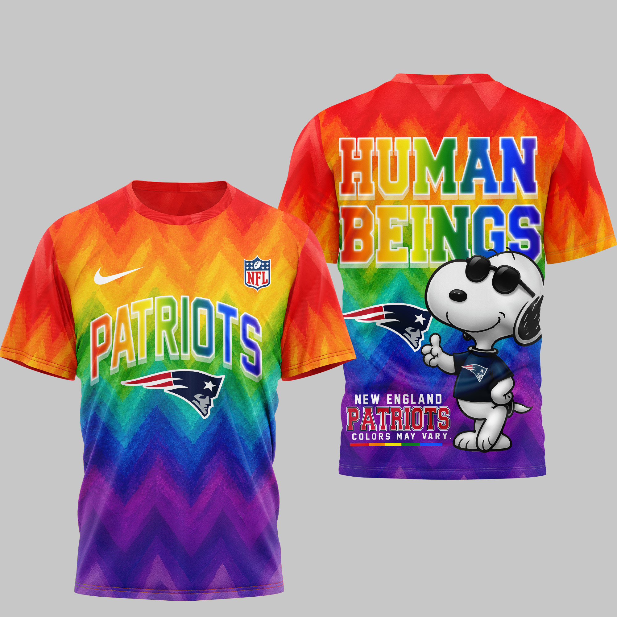 New England Patriots | Premium NFL Rainbow Pride 3D Shirt NTH1 - Image 2
