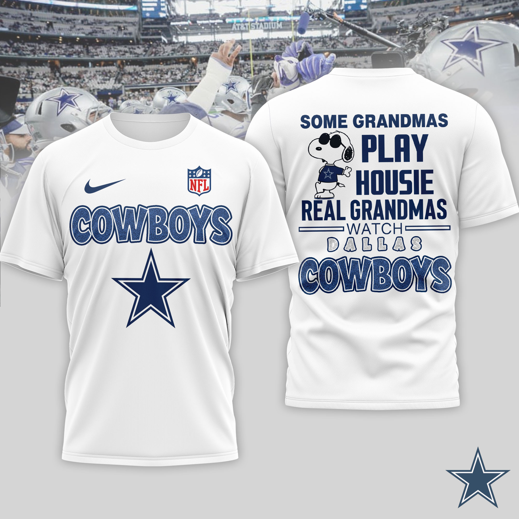 Dallas Cowboys | Premium NFL Fan Grandma Apparel 3D Shirt NTH1 - Image 2