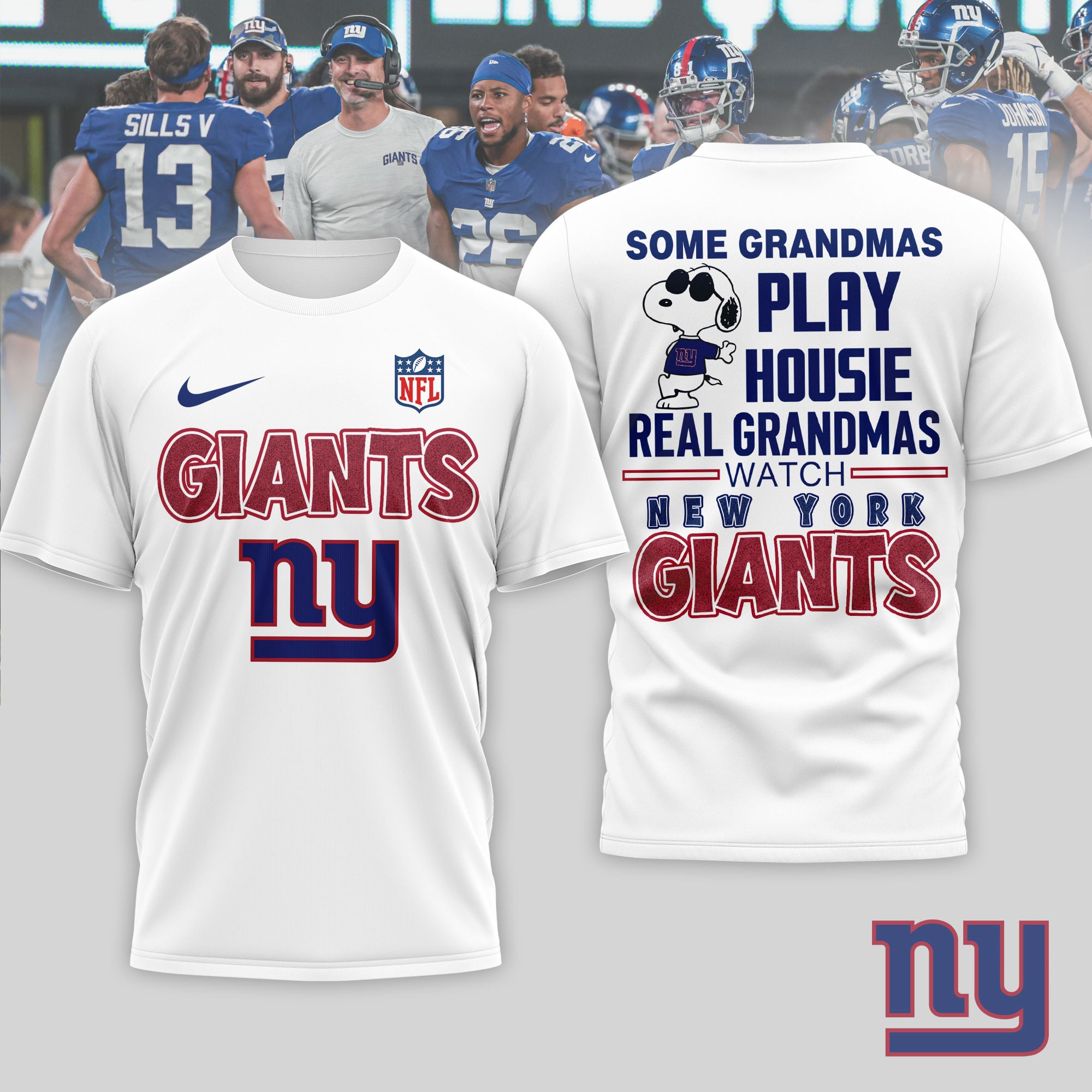 New York Giants | Premium NFL Fan Grandma Apparel 3D Shirt NTH1 - Image 2