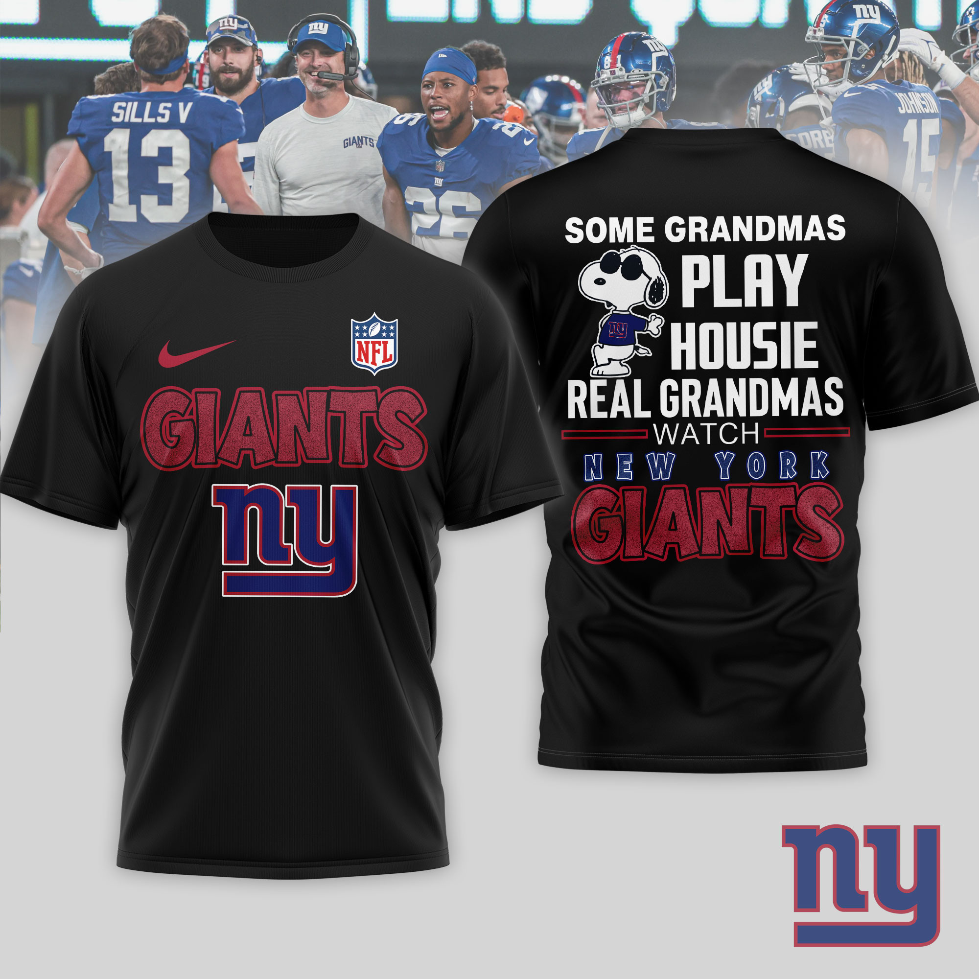 New York Giants | Premium NFL Fan Grandma Apparel 3D Shirt NTH1 - Image 3