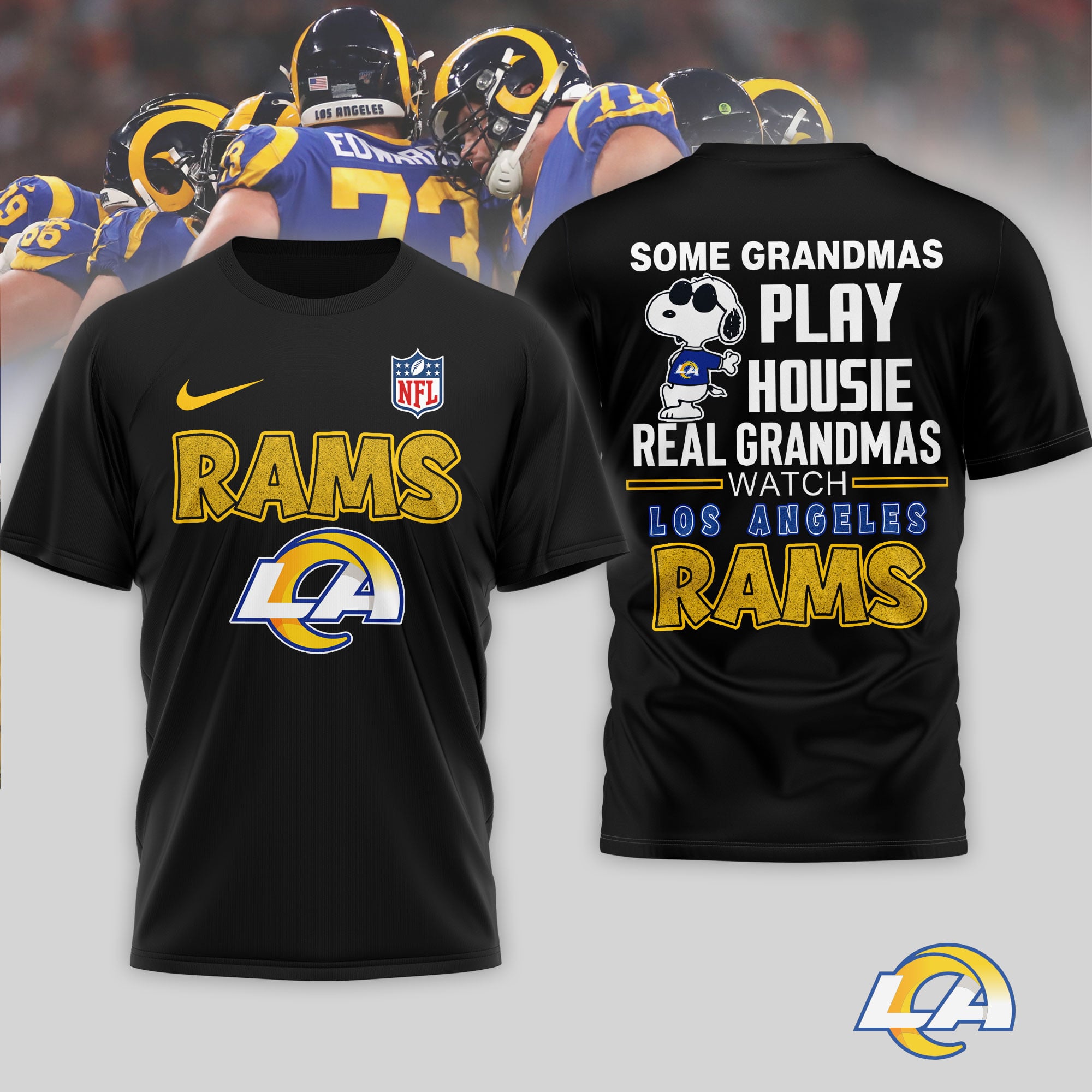 Los Angeles Rams | Premium NFL Fan Grandma Apparel 3D Shirt NTH1 - Image 3