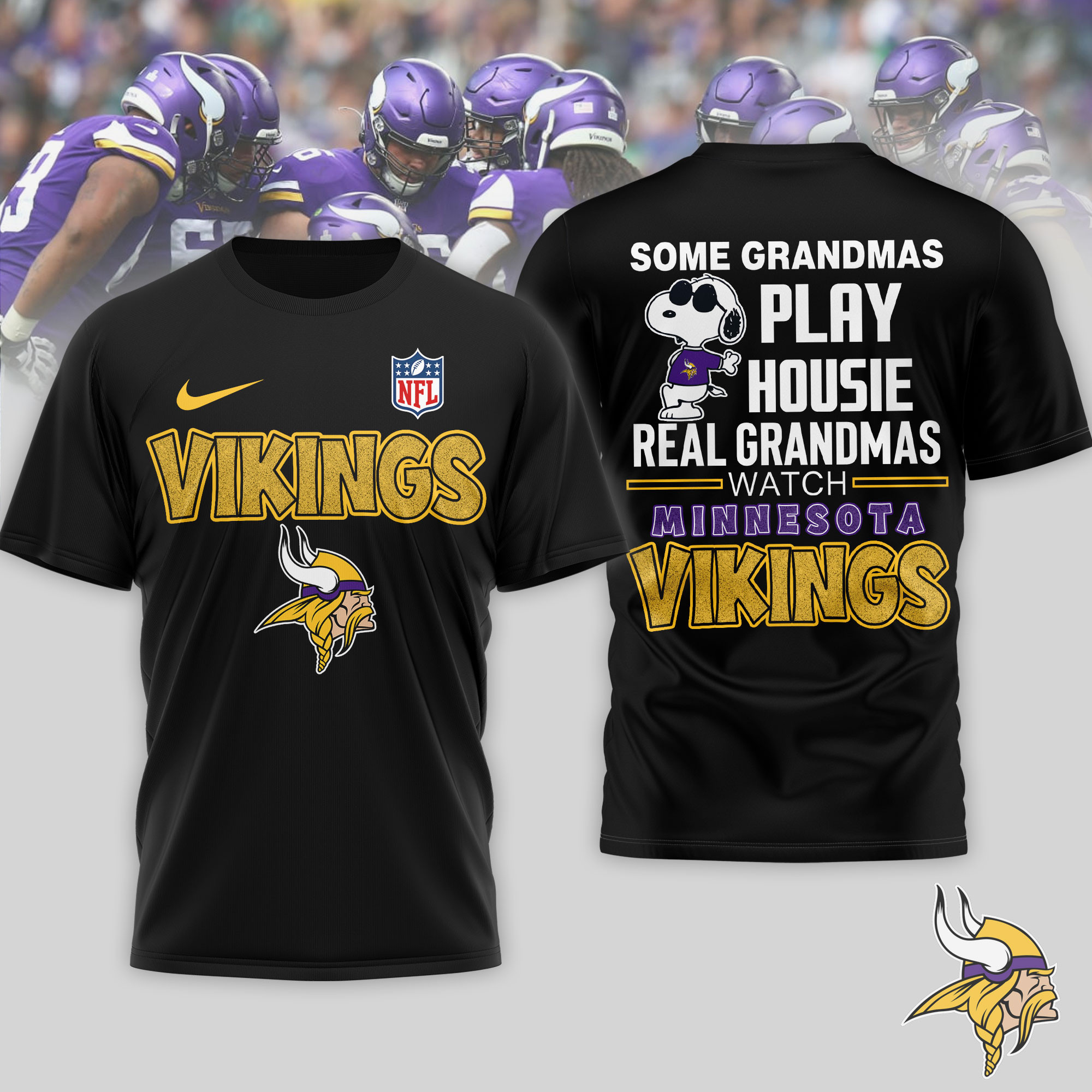 Minnesota Vikings | Premium NFL Fan Grandma Apparel 3D Shirt NTH1 - Image 3