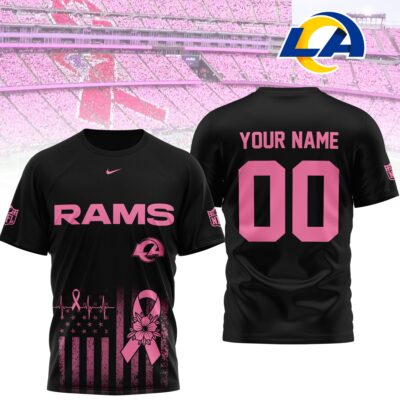 Los Angeles Rams | Premium NFL Breast Cancer Awareness 3D Shirt NTH1