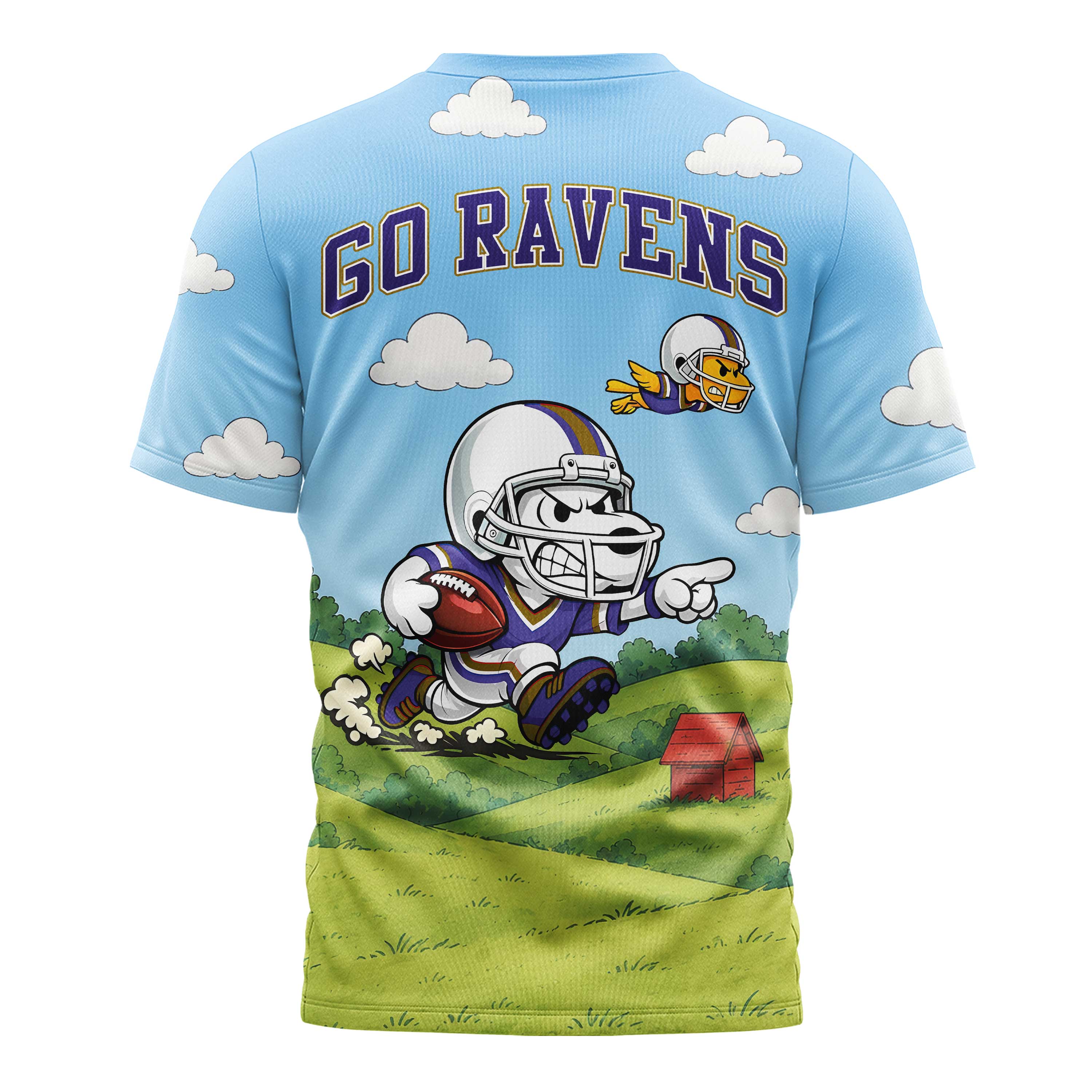 Baltimore Ravens | Premium NFL Snoopy Touchdown 3D T-Shirt - Image 3