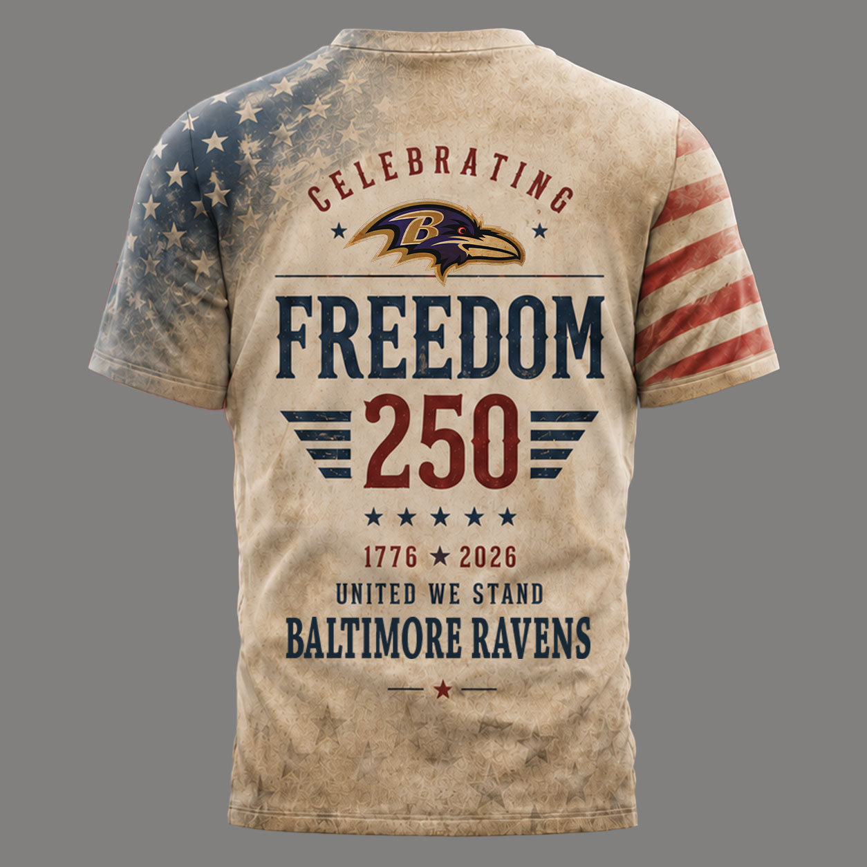 Baltimore Ravens | Premium NFL Freedom 250 Patriotic 3D Shirt - Image 4
