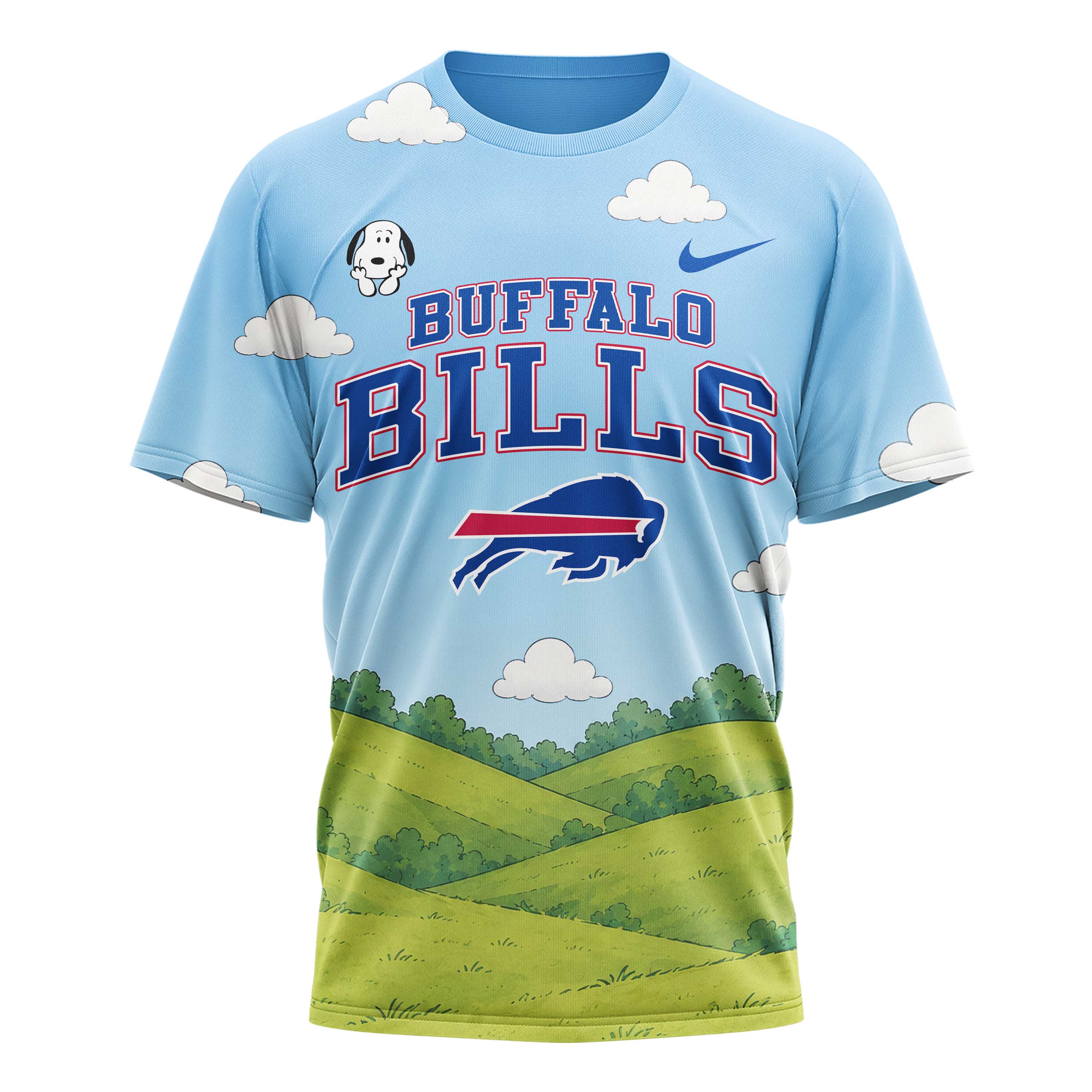 Buffalo Bills | Premium NFL Snoopy Touchdown 3D T-Shirt - Image 2