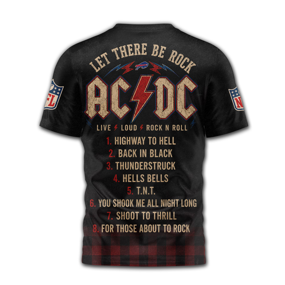 Buffalo Bills | Premium NFL ACDC Rock N Roll 3D T-Shirt - Image 2
