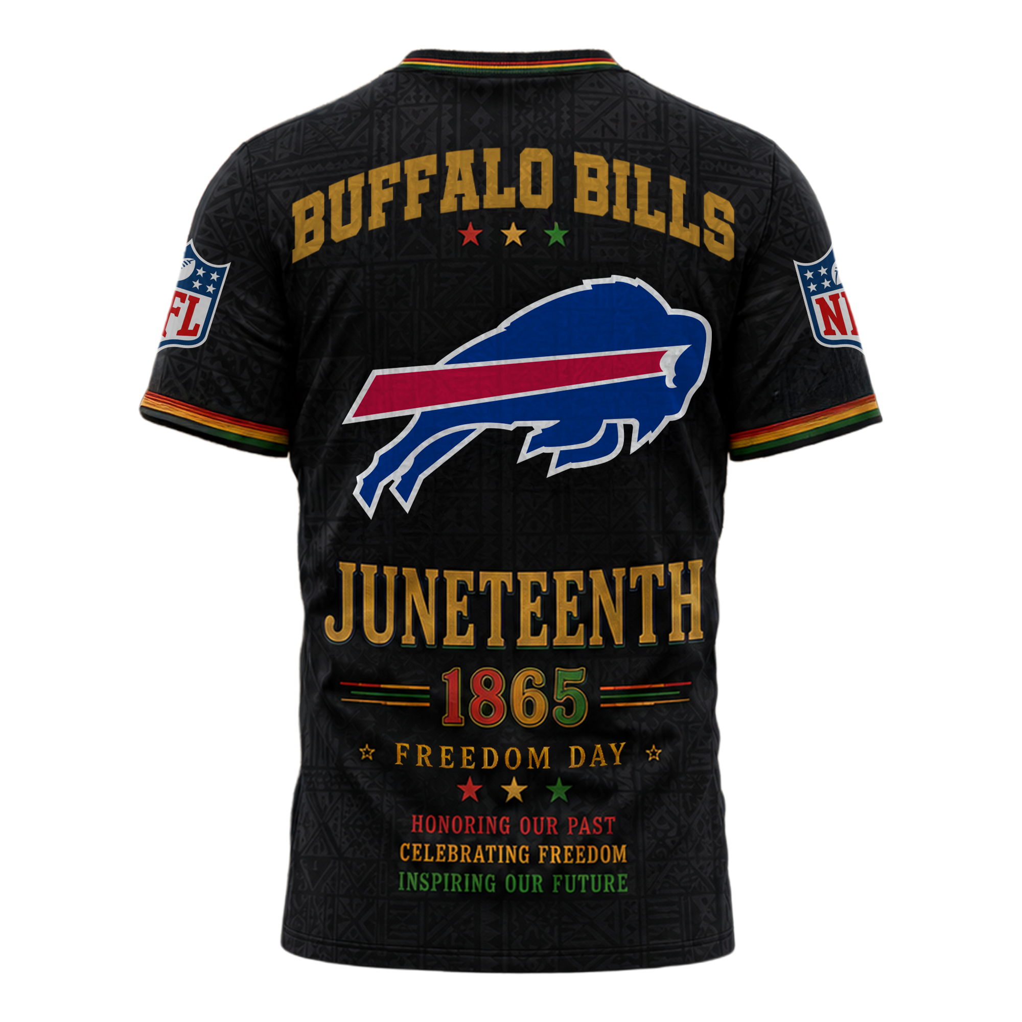 Buffalo Bills | Premium NFL Juneteenth Freedom Day 3D Shirt - Image 2