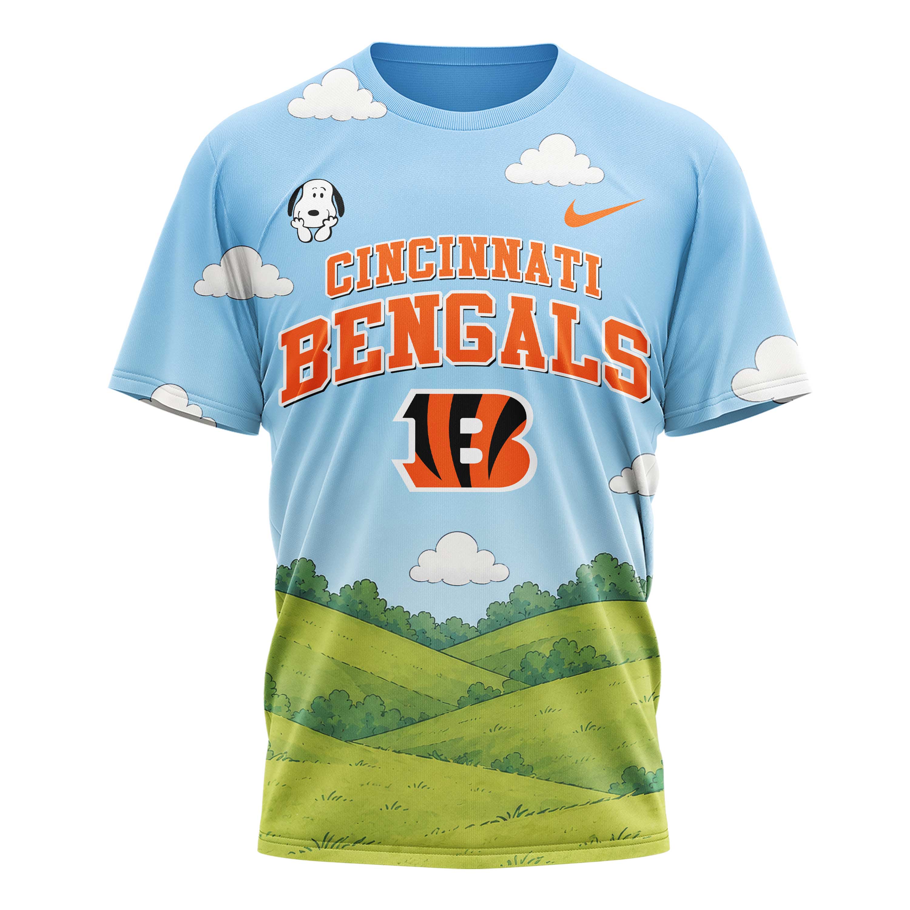 Cincinnati Bengals | Premium NFL Snoopy Touchdown 3D T-Shirt - Image 2