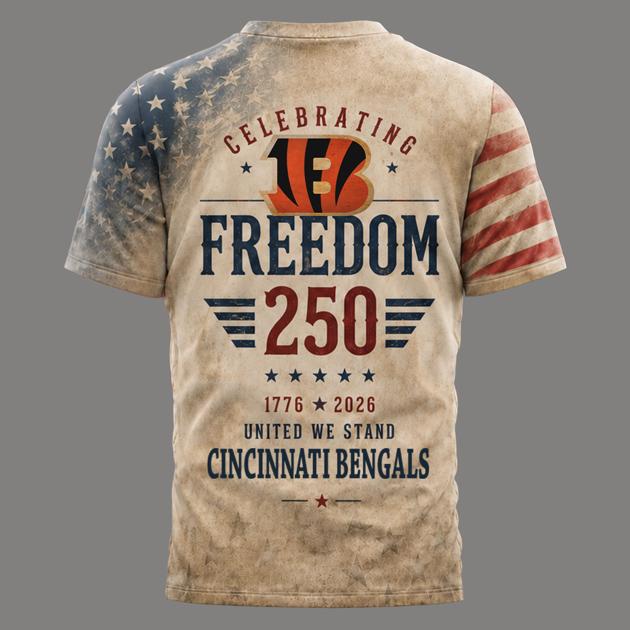 Cincinnati Bengals | Premium NFL Freedom 250 Patriotic 3D Shirt - Image 4