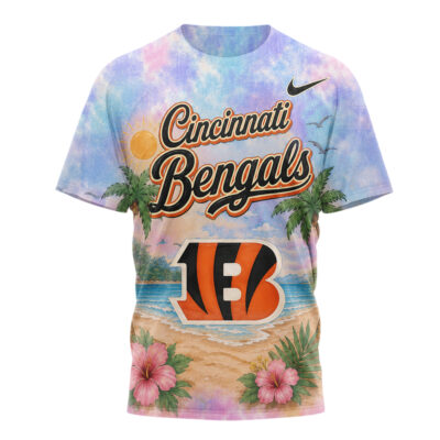 Alternative view of Cincinnati Bengals | Premium NFL Tropical Game Day Paradise 3D T-Shirt