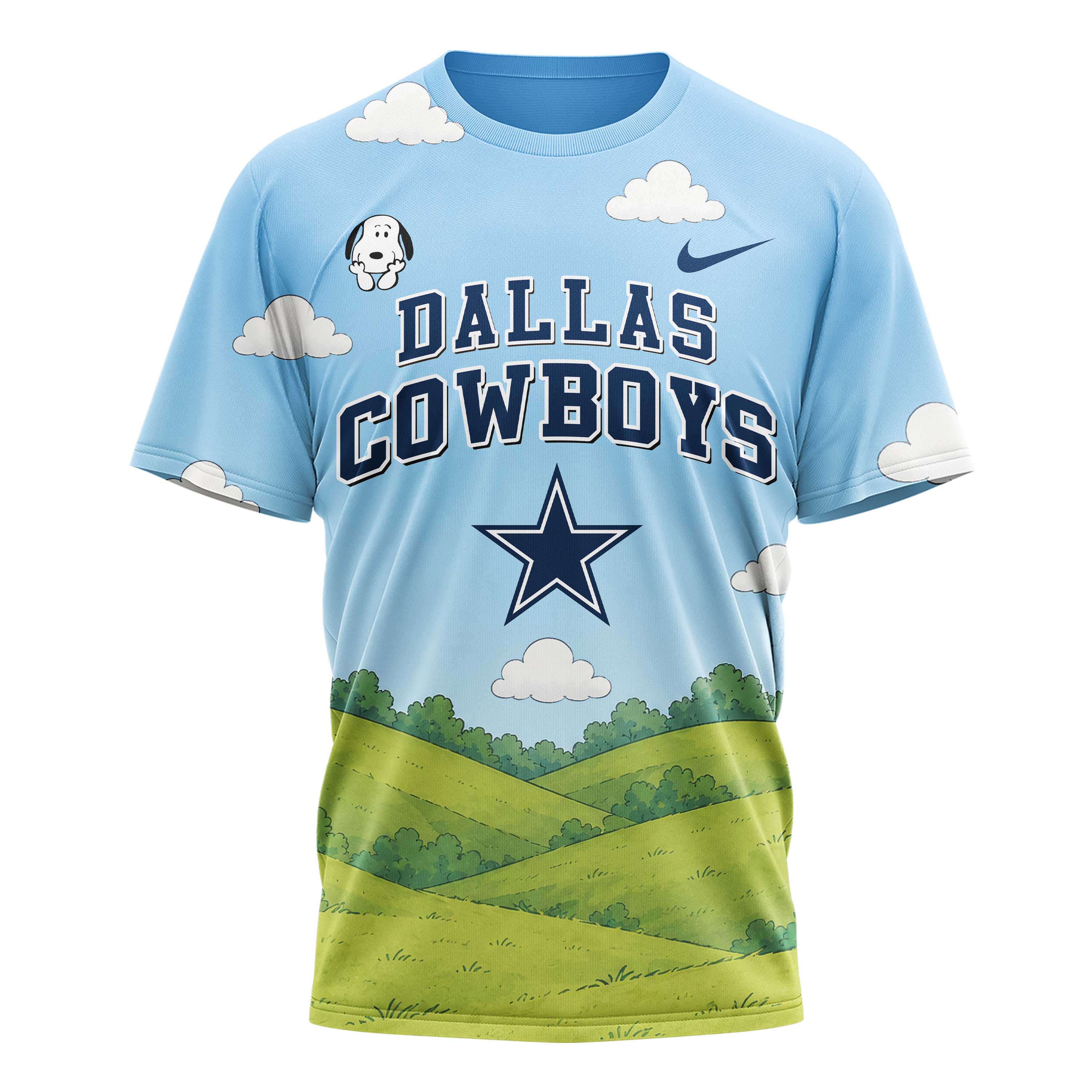 Dallas Cowboys | Premium NFL Snoopy Touchdown 3D T-Shirt - Image 2