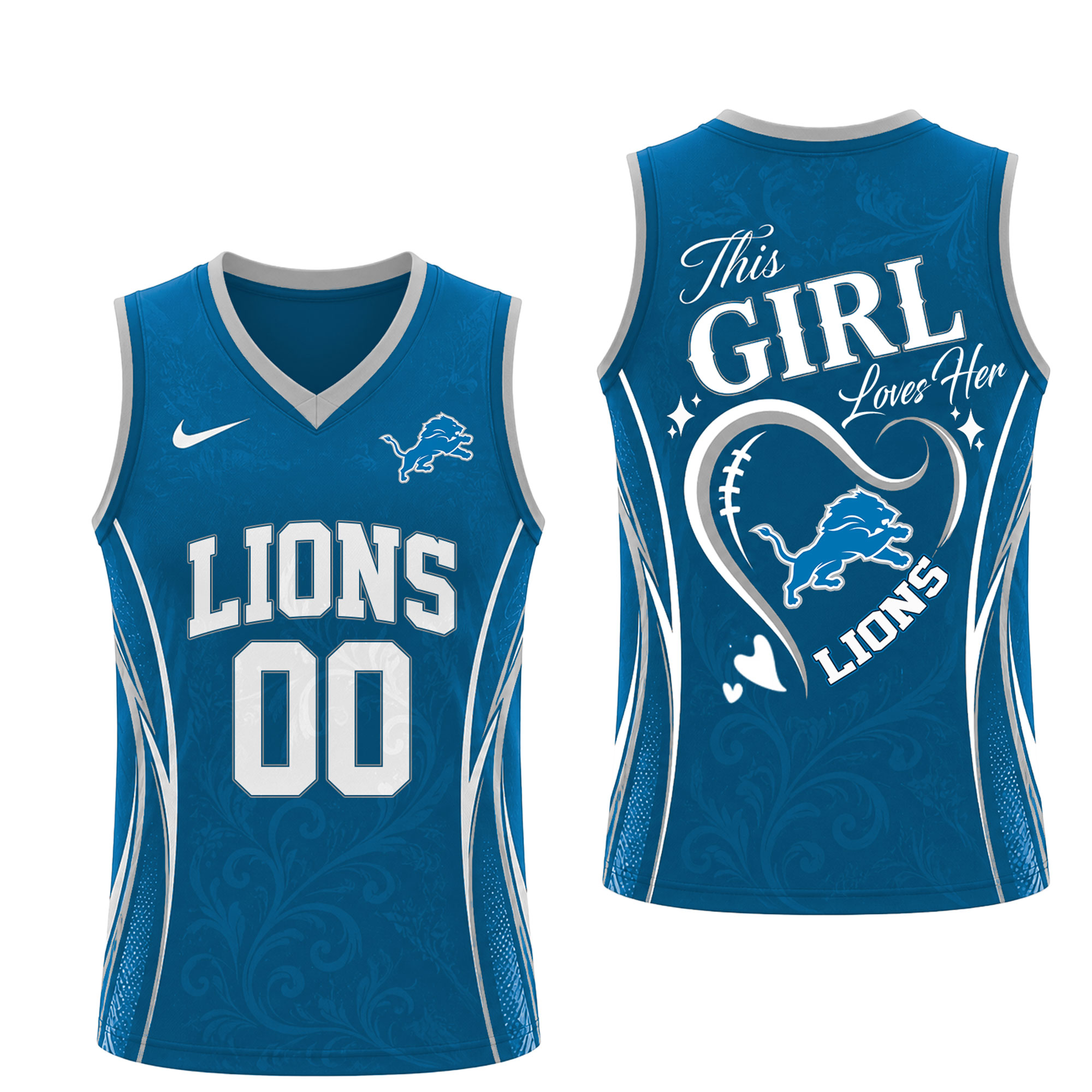 Detroit Lions | Premium NFL Womens Game Day Love Tank Top Jersey - Image 2