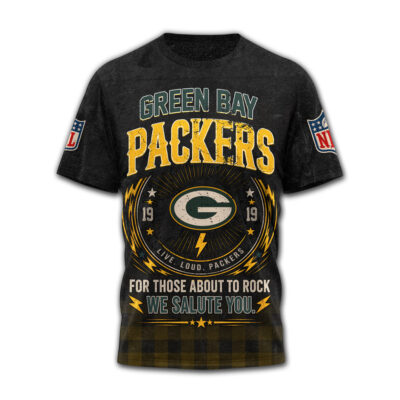 Green Bay Packers | Premium NFL ACDC Rock N Roll 3D T-Shirt