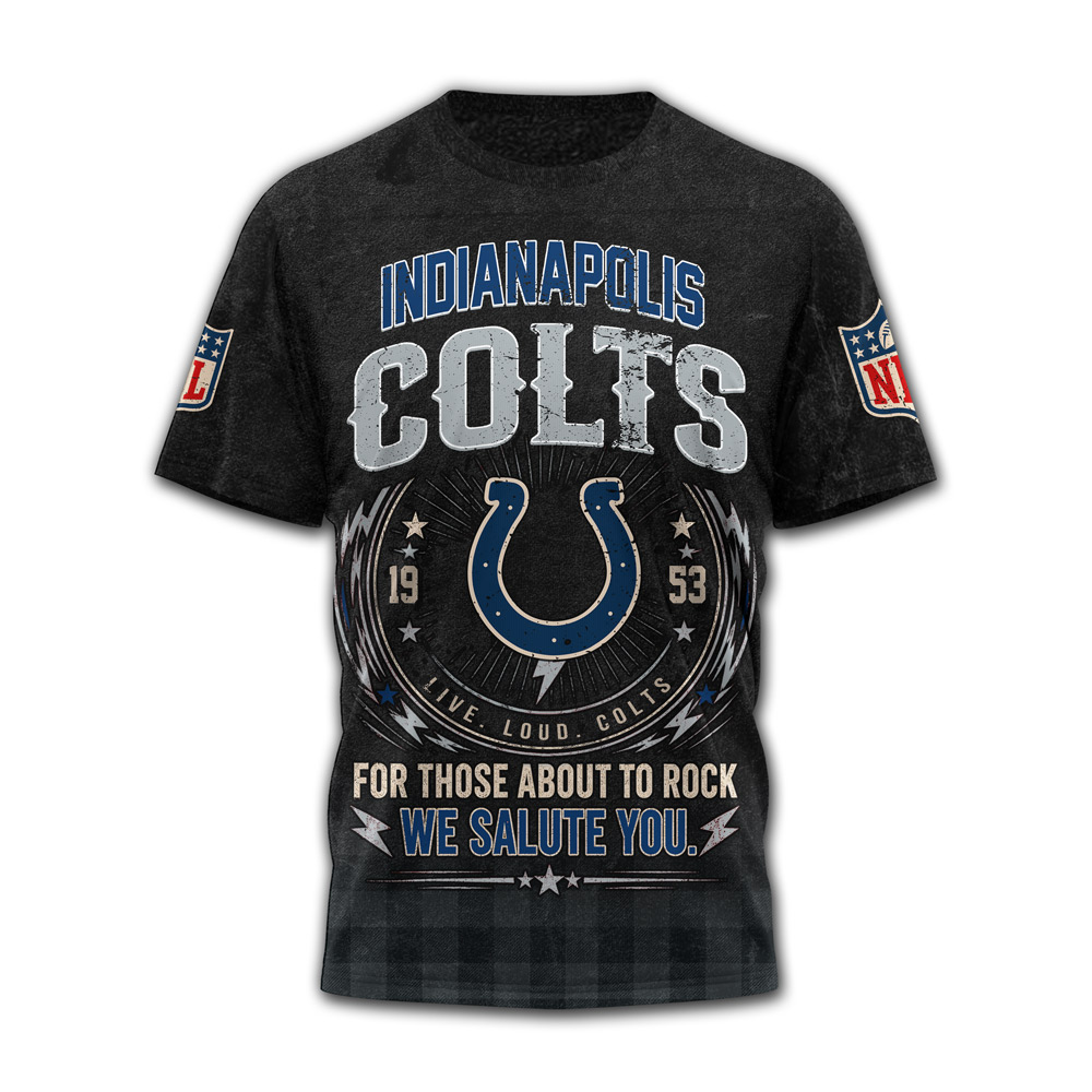 Indianapolis Colts | Premium NFL ACDC Rock N Roll 3D T-Shirt