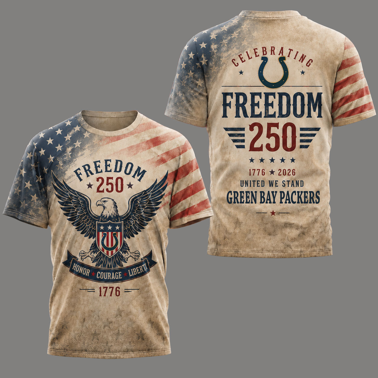 Indianapolis Colts | Premium NFL Freedom 250 Patriotic 3D Shirt - Image 2