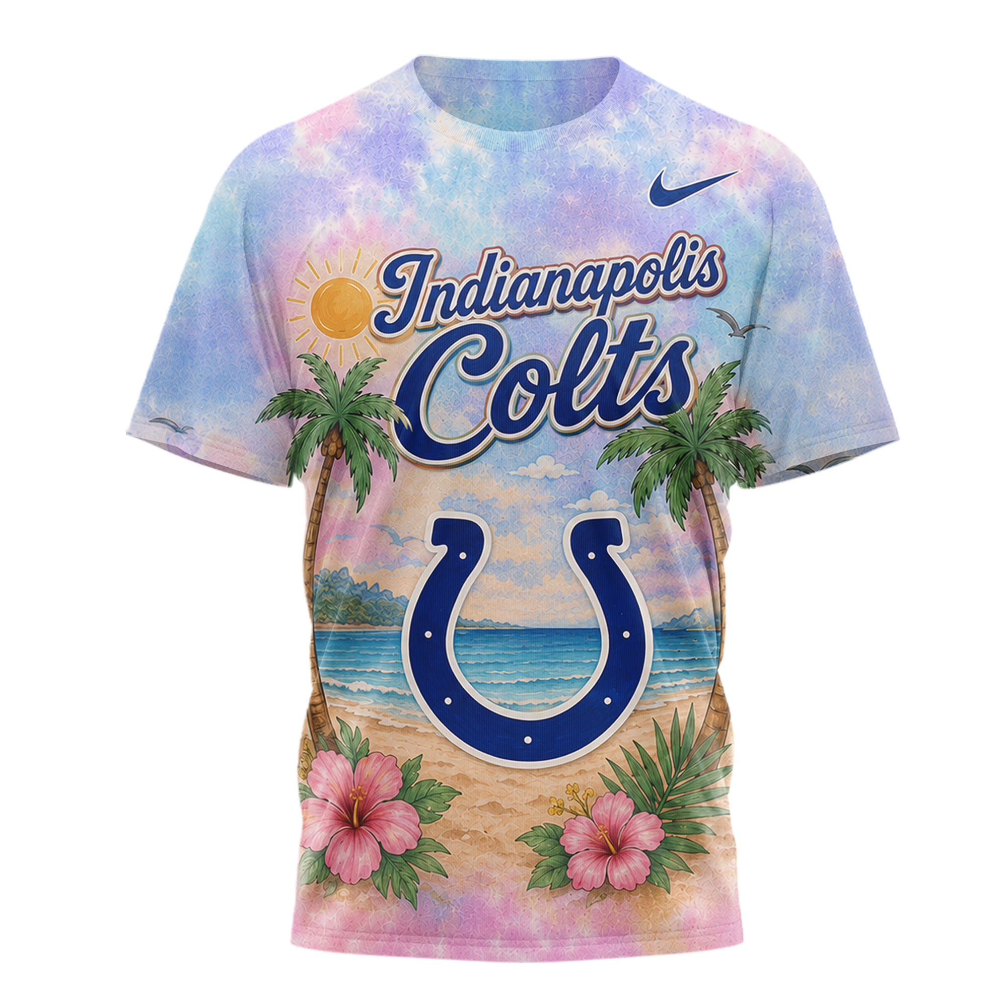 Indianapolis Colts | Premium NFL Tropical Game Day Paradise 3D T-Shirt - Image 2