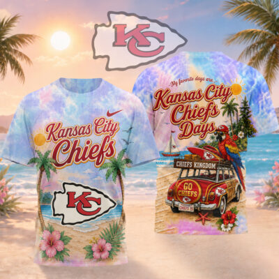 Kansas City Chiefs | Premium NFL Tropical Game Day Paradise 3D T-Shirt - L