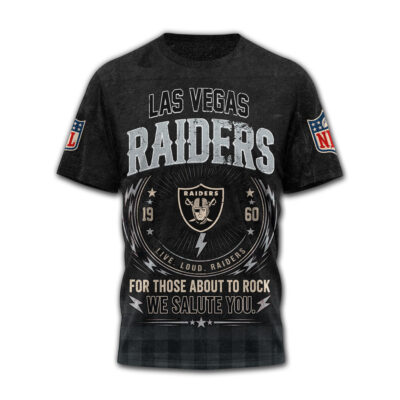 Las Vegas Raiders | Premium NFL ACDC Rock N Roll 3D T-Shirt