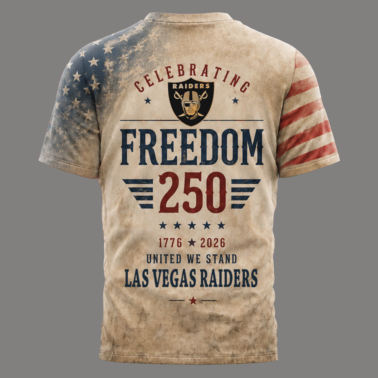 Las Vegas Raiders | Premium NFL Freedom 250 Patriotic 3D Shirt - Image 4