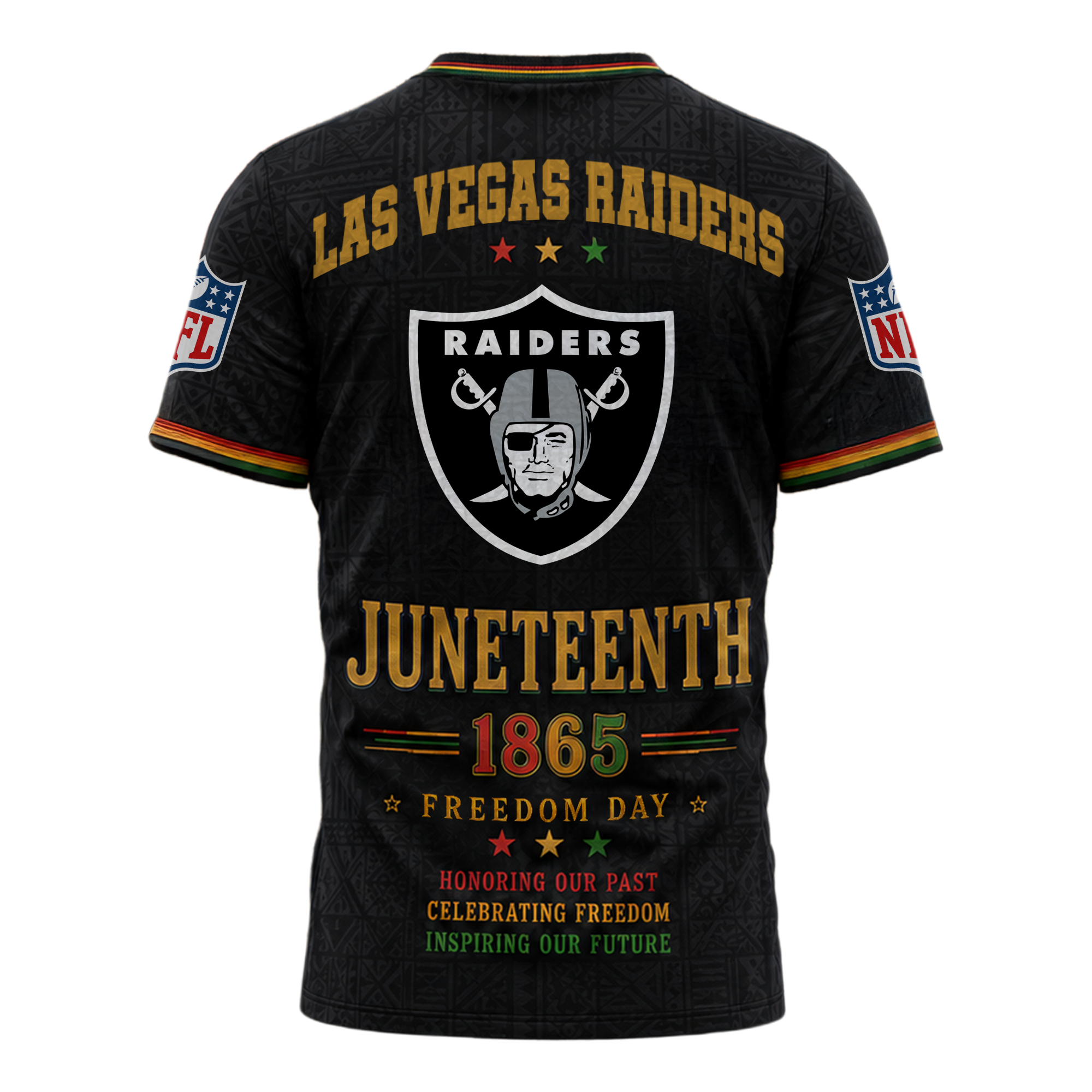 Las Vegas Raiders | Premium NFL Juneteenth Freedom Day 3D Shirt - Image 3