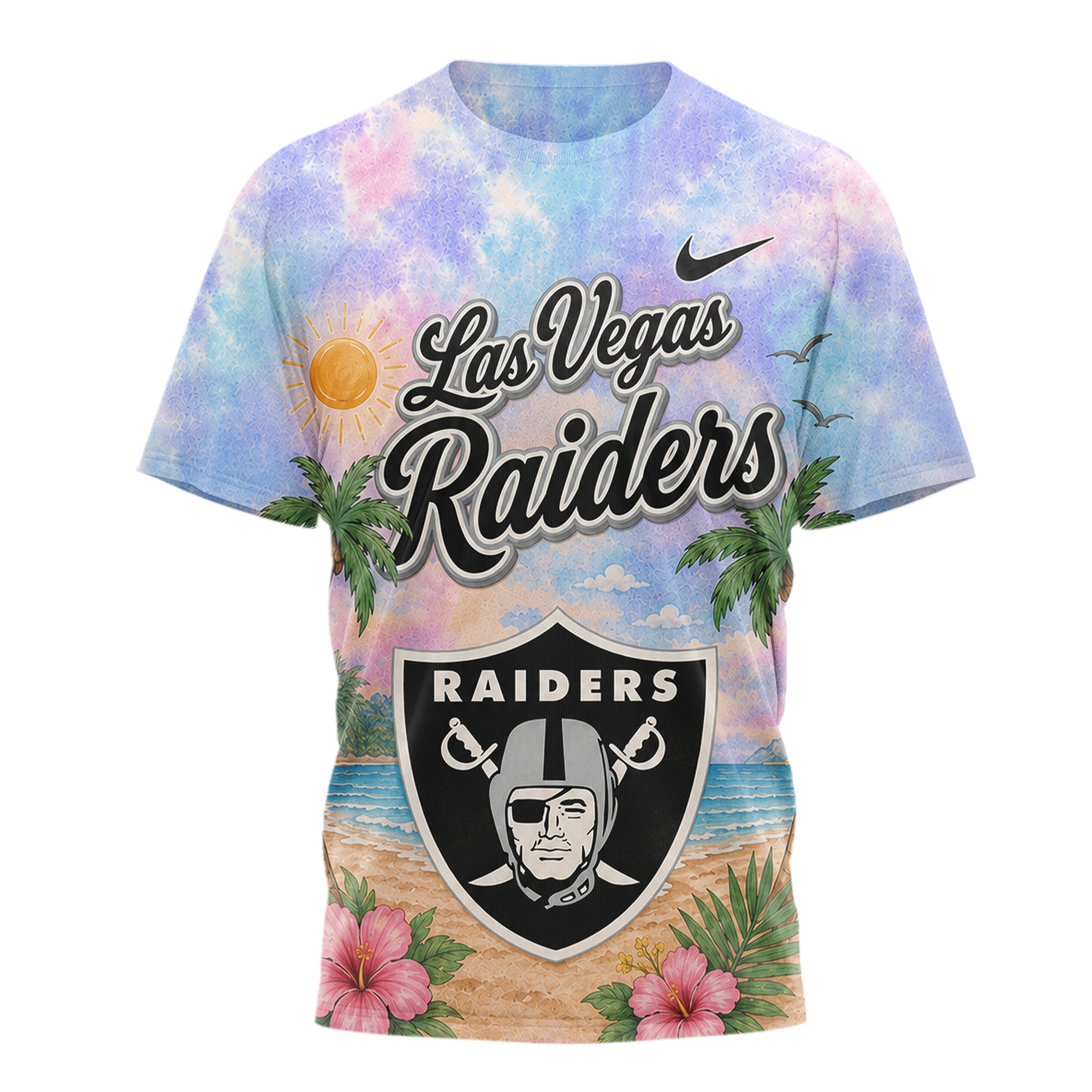 Las Vegas Raiders | Premium NFL Tropical Game Day Paradise 3D T-Shirt - Image 2