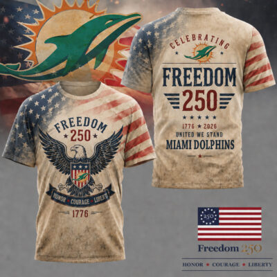 Miami Dolphins | Premium NFL Freedom 250 Patriotic 3D Shirt - XL