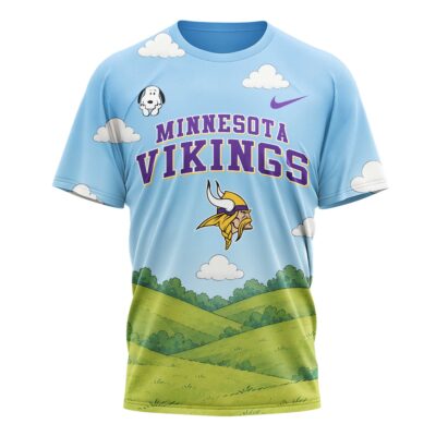 Alternative view of Minnesota Vikings | Premium NFL Snoopy Touchdown 3D T-Shirt