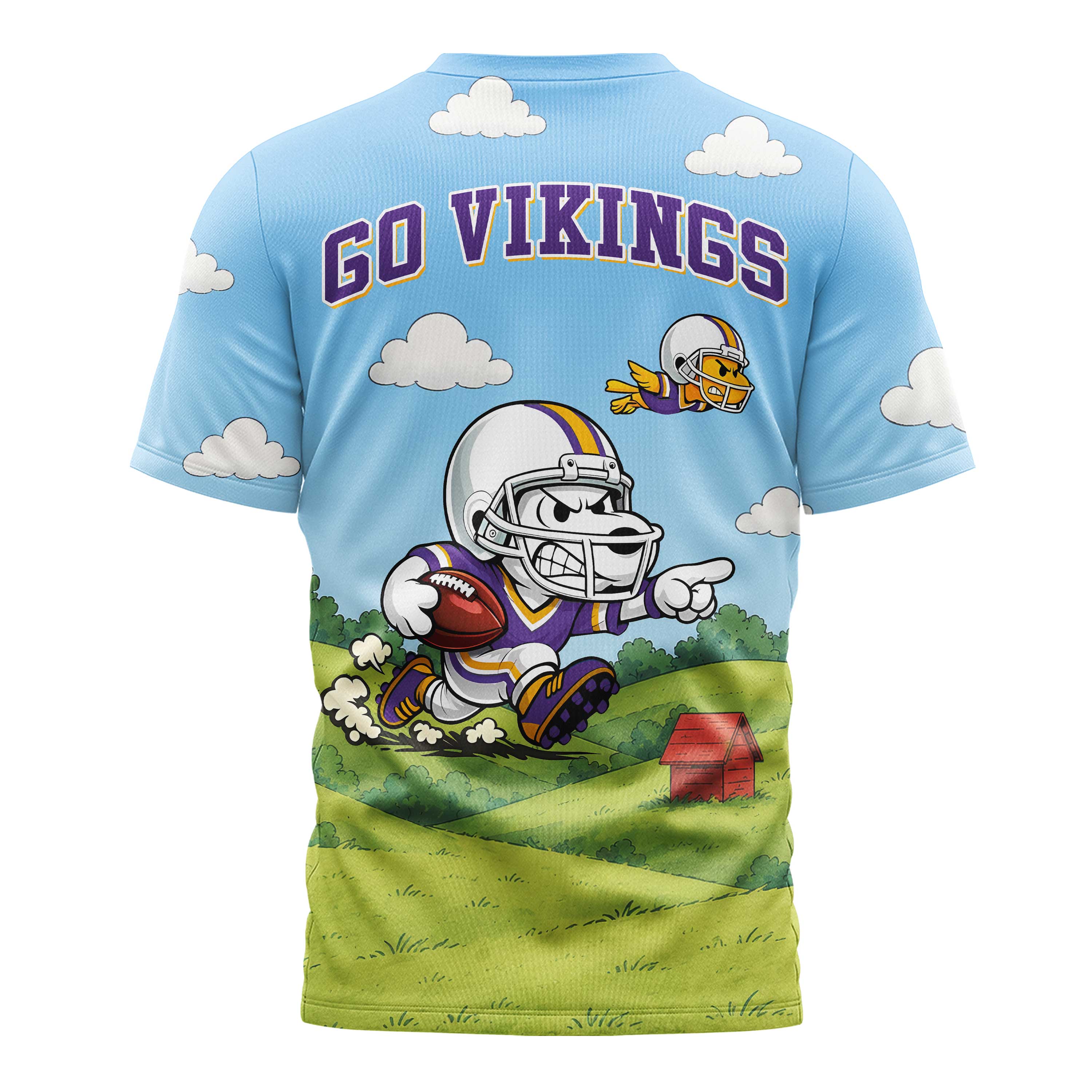 Minnesota Vikings | Premium NFL Snoopy Touchdown 3D T-Shirt - Image 3