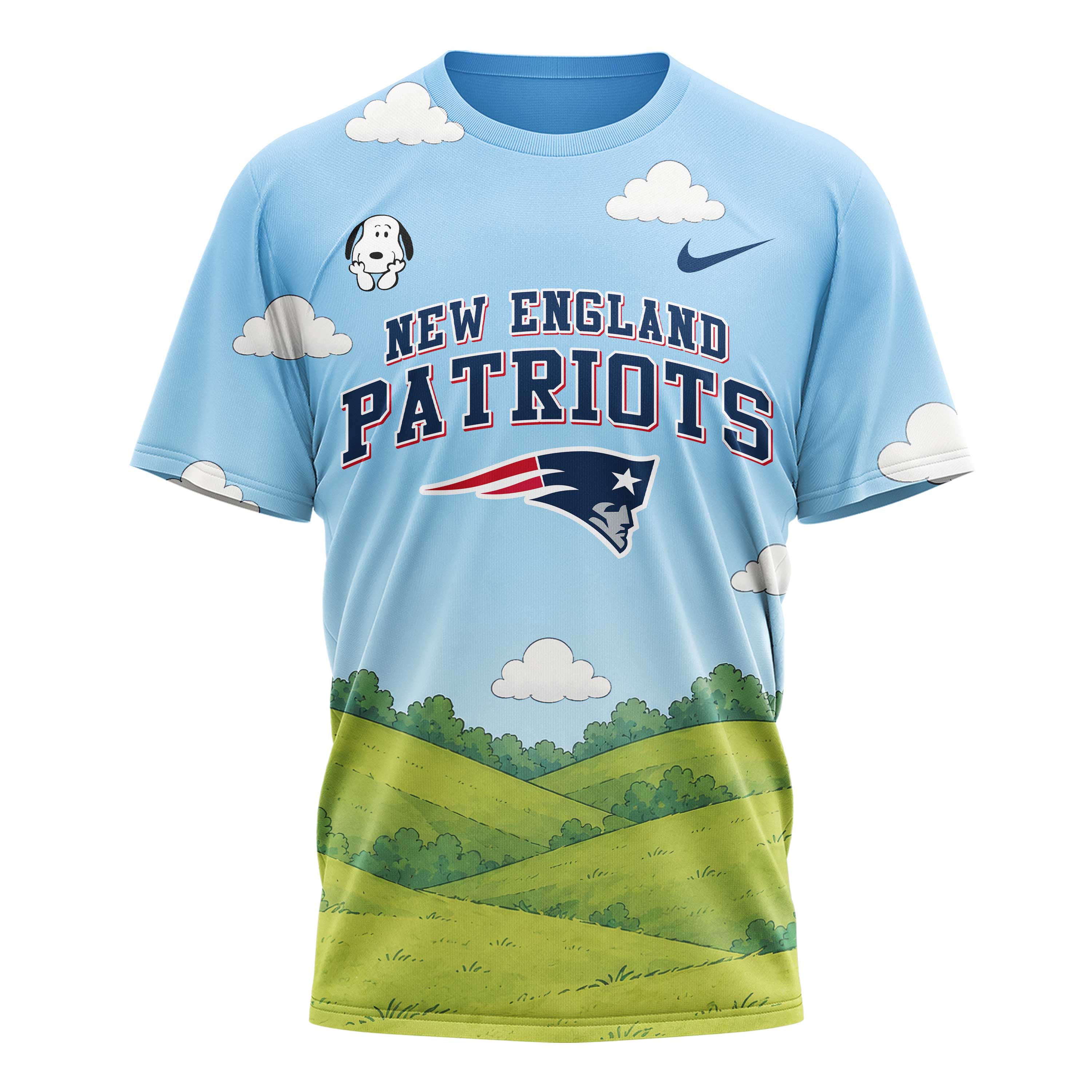 New England Patriots | Premium NFL Snoopy Touchdown 3D T-Shirt - Image 2