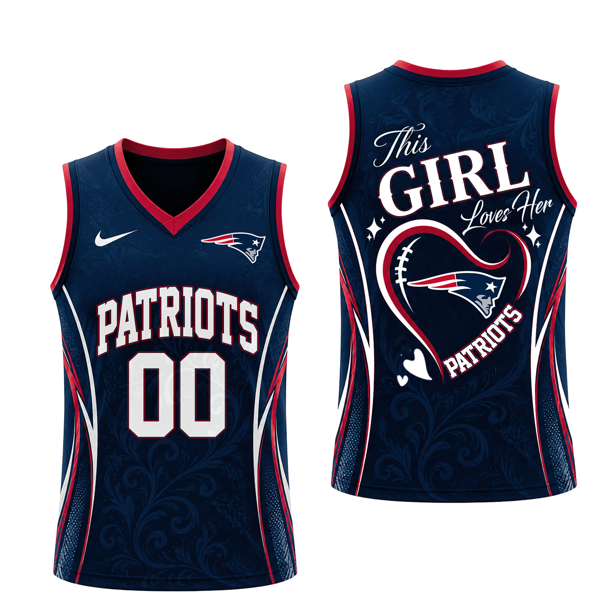 New England Patriots | Premium NFL Womens Game Day Love Tank Top Jersey - Image 2
