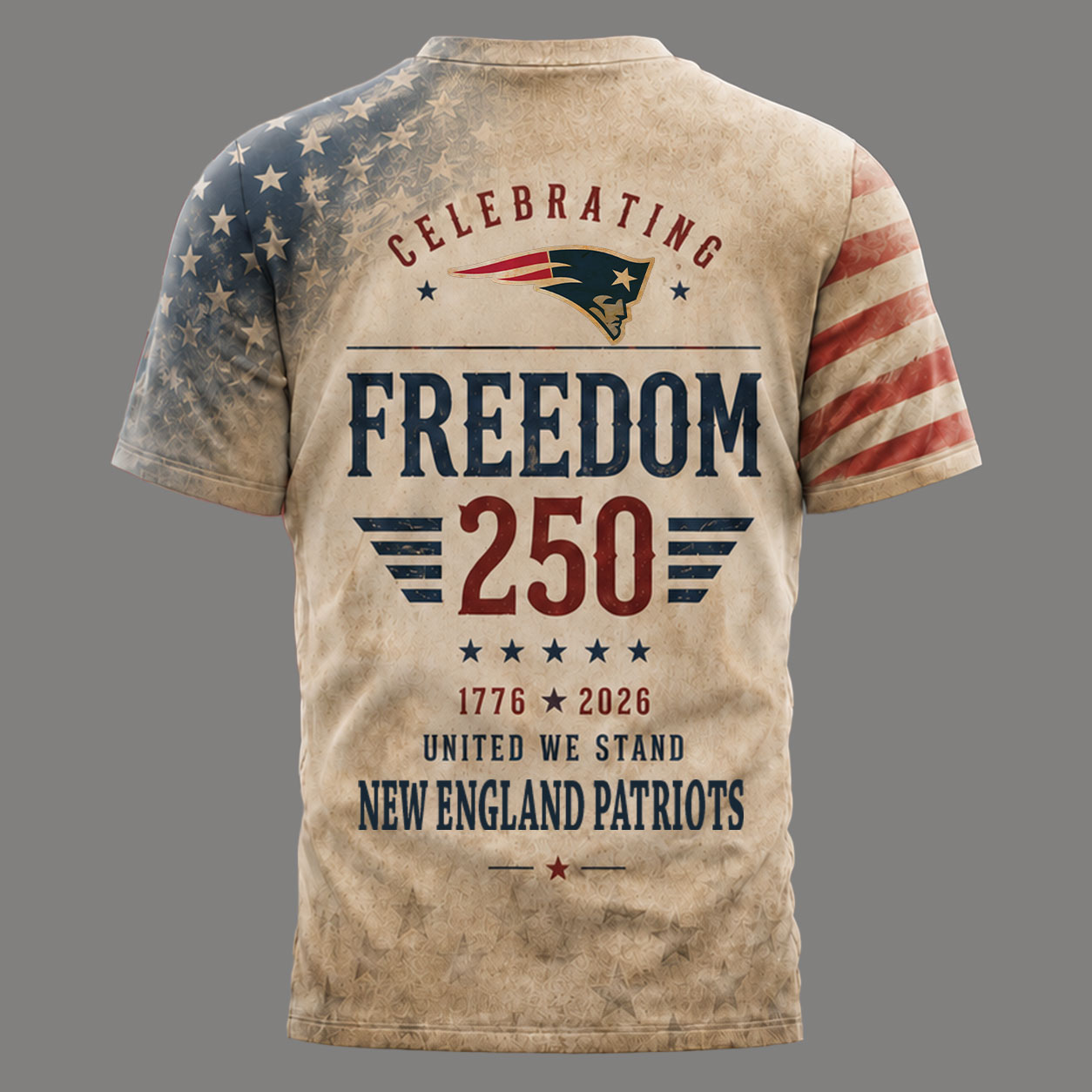 New England Patriots | Premium NFL Freedom 250 Patriotic 3D Shirt - Image 4