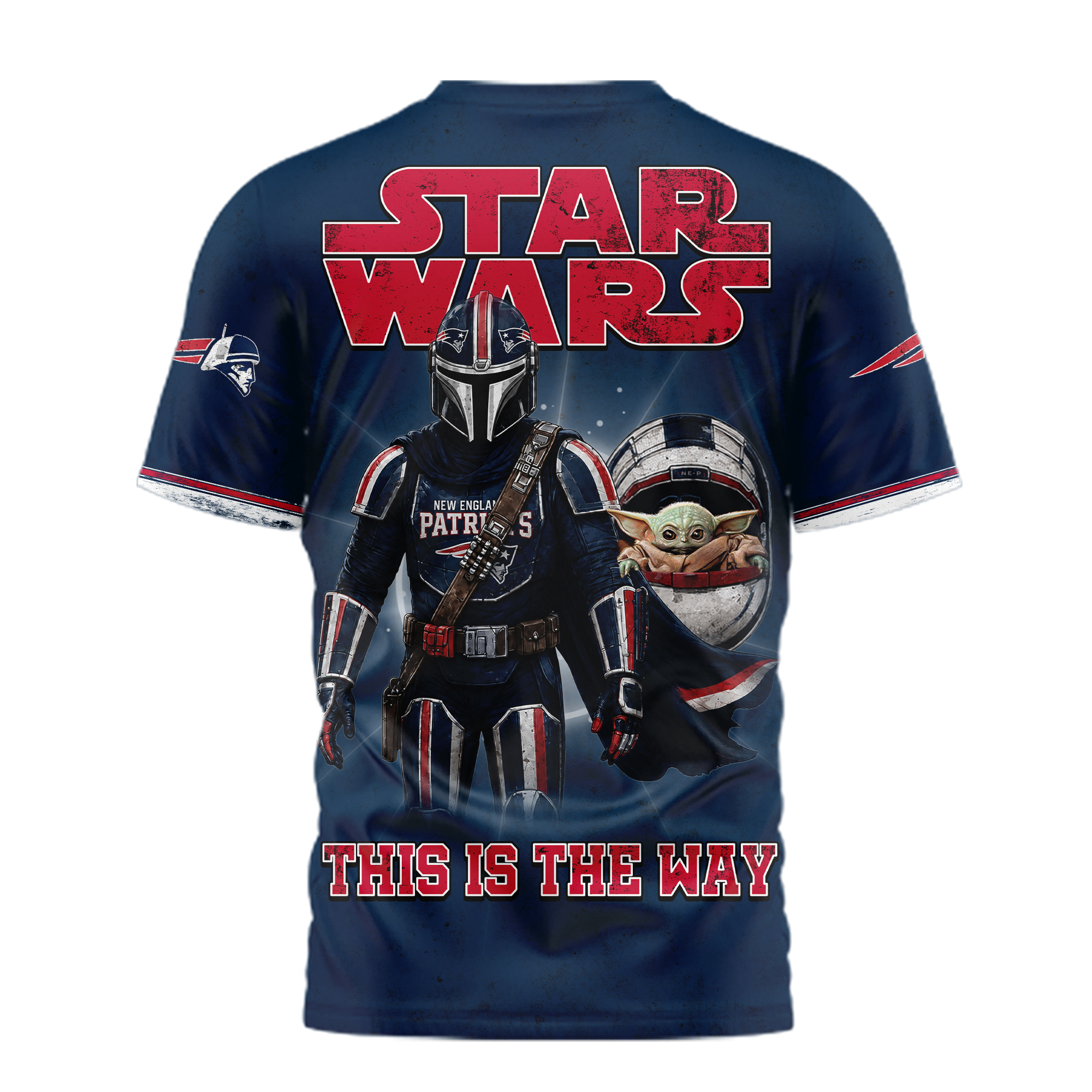 New England Patriots | Premium NFL This Is The Way Star Wars 3D Shirt - Image 3